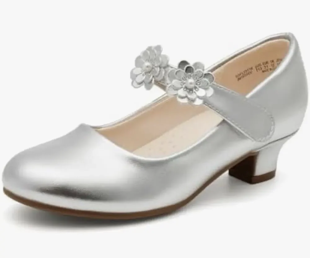 DREAM PAIRS Girls Mary Jane Dress Shoes Sliver Size 13